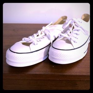 Converse Chuck Taylor Ox Platform White Sneakers